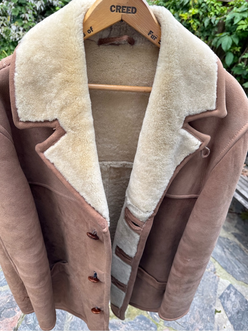 Woolrich Brown Suede Shearling Jacket with Cream Lining